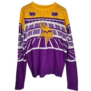 NFL Team Apparel Minnesota Vikings Ugly‎ Sweater Mens L STA0518-00001